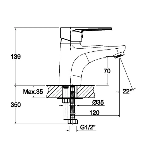 Смеситель для раковины Orange Otto M22-022cr с гигиеническим душем Смеситель для раковины Orange Otto M22-022cr с гигиеническим душем