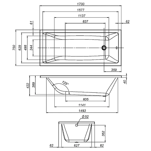 Каркас для ванны AM.PM Gem W93A-170-075W-R 170х75 см Каркас для ванны AM.PM Gem W93A-170-075W-R 170х75 см