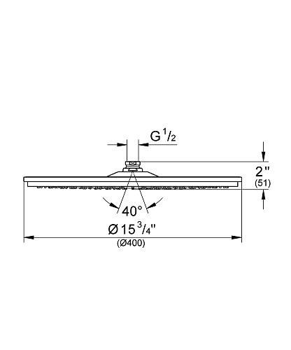 Верхний душ GROHE Rainshower Cosmopolitan 400, с одним режимом, хром (28783000) Верхний душ GROHE Rainshower Cosmopolitan 400, с одним режимом, хром (28783000)
