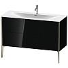 Тумба под раковину Duravit XVIU XV43040B140 напольная 121 см черный глянцевый