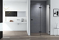Детальная картинка товара «душевая дверь cezares bellagio-b-12-140-c-nero 140см стекло прозрачное, профиль черный»