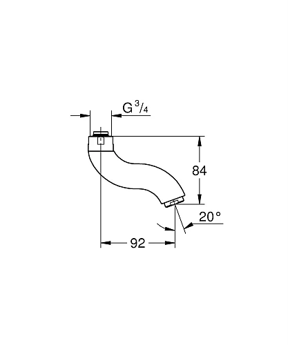 Излив 90мм GROHE 43957000 Излив 90мм GROHE 43957000