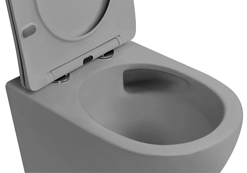Унитаз подвесной ABBER Bequem AC1101TMG серый матовый, безободковый, смыв торнадо Унитаз подвесной ABBER Bequem AC1101TMG серый матовый, безободковый, смыв торнадо