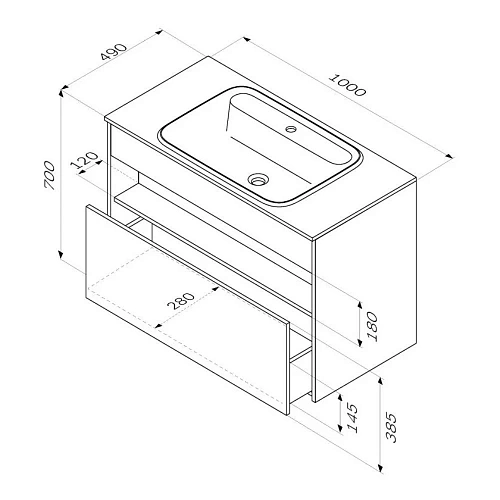 Тумба под раковину AM.PM Func M8FFUX1001OF pull-out, 100 см универсальная, дерево текстурированное Тумба под раковину AM.PM Func M8FFUX1001OF pull-out, 100 см универсальная, дерево текстурированное