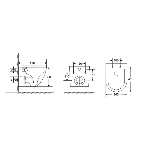 Унитаз подвесной GROSSMAN GR-4411BMSQ 52x36x37,5 черный матовый, безободковый, торнадо с тонкой крышкой Унитаз подвесной GROSSMAN GR-4411BMSQ 52x36x37,5 черный матовый, безободковый, торнадо с тонкой крышкой
