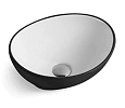 Раковина CeramaLux 7138BW накладная, белый/черный Раковина CeramaLux 7138BW накладная, белый/черный