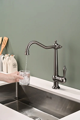 Смеситель для кухни Paulmark Retro вороненая сталь Re213226-GM Смеситель для кухни Paulmark Retro вороненая сталь Re213226-GM