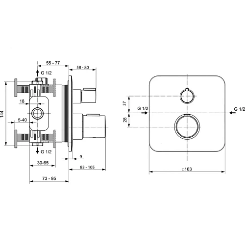 Смеситель для душа Ideal Standard TONIC II A6344AA встраиваемый Смеситель для душа Ideal Standard TONIC II A6344AA встраиваемый