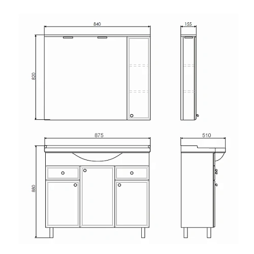 Зеркальный шкаф Comforty Сочи-85 00003132119 белый глянец Зеркальный шкаф Comforty Сочи-85 00003132119 белый глянец