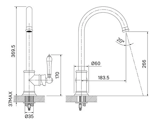 Смеситель для кухни Iddis Oxford OXFSBJ0i05, хром/белый Смеситель для кухни Iddis Oxford OXFSBJ0i05, хром/белый