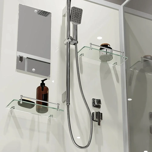 Душевая кабина Niagara Standart ST80/15Q/BK (80х80х200) квадрат, поддон 15см, распашная, проф.белый, без крыши Душевая кабина Niagara Standart ST80/15Q/BK (80х80х200) квадрат, поддон 15см, распашная, проф.белый, без крыши