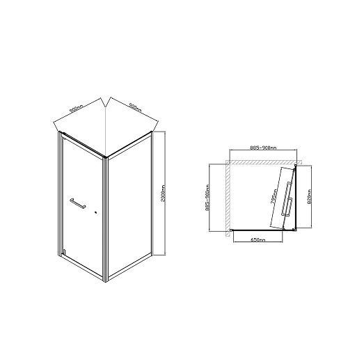 Душевой уголок Vincea Stile VSS-2ST9090CLB-R, 900x900, черный, стекло прозрачное, правый Душевой уголок Vincea Stile VSS-2ST9090CLB-R, 900x900, черный, стекло прозрачное, правый