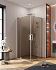 Картинка анонса товара «душевой уголок cezares slider-a-2-90/100-br-cr 90-100x90-100см стекло тонированное (бронза), профиль хром»