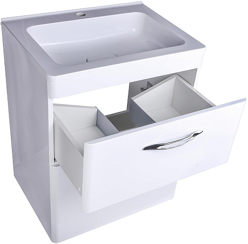 Тумба под раковину Style Line Каре 60 (2 ящ.) Люкс белая, PLUS СС-00002265 Тумба под раковину Style Line Каре 60 (2 ящ.) Люкс белая, PLUS СС-00002265