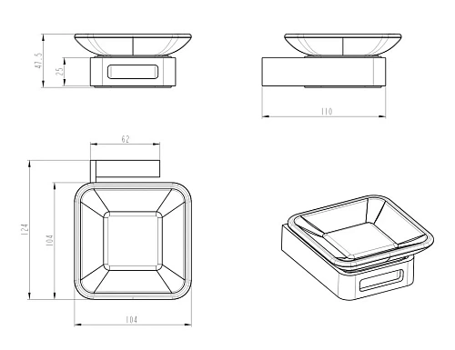 Мыльница Boheme Gold Q 10943-G Мыльница Boheme Gold Q 10943-G