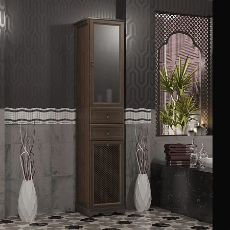 Шкаф-пенал Тибет 40 Z0000008022 левый с худ.стеклом нагал Шкаф-пенал Тибет 40 Z0000008022 левый с худ.стеклом нагал