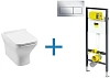 Комплект унитаза с инсталляцией Aquanet Rimless Cube-W CL-12248D (инсталляция Viega Prevista Dry 852 Cube-W + 792824