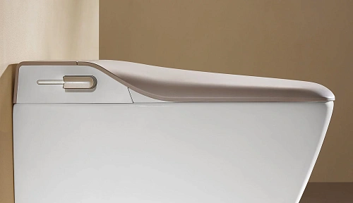 Унитаз подвесной ARROW AKB2130H с крышкой, со смарт функциями, белый/бежевый Унитаз подвесной ARROW AKB2130H с крышкой, со смарт функциями, белый/бежевый