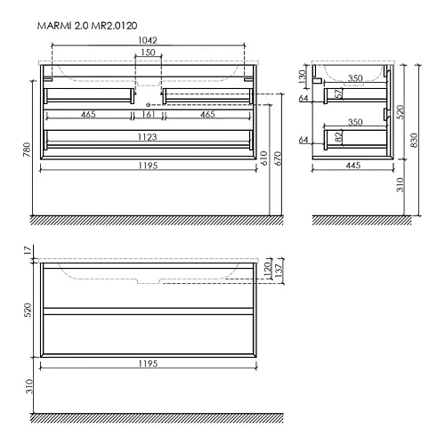 Тумба под раковину Sancos Marmi 2.0 MR2.0120EG 1195х445х520 дуб галифакс натуральный, подвесная Тумба под раковину Sancos Marmi 2.0 MR2.0120EG 1195х445х520 дуб галифакс натуральный, подвесная
