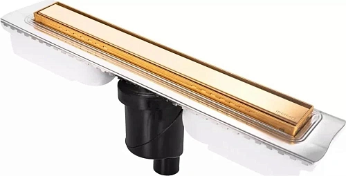 Душевой лоток BERGES В1 Keramik 500, золото глянец, S-сифон D50/105 H50 вертикальный 092016 Душевой лоток BERGES В1 Keramik 500, золото глянец, S-сифон D50/105 H50 вертикальный 092016