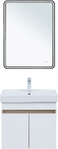 Тумба под раковину Aquanet Оптима 60 00344799 дуб светлый/белый сатин Тумба под раковину Aquanet Оптима 60 00344799 дуб светлый/белый сатин