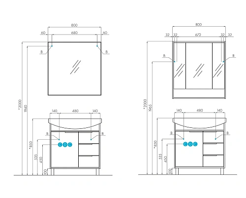 Зеркальный шкаф Aquaton Рико 80 белый, ясень фабрик 1A215302RIB90 Зеркальный шкаф Aquaton Рико 80 белый, ясень фабрик 1A215302RIB90