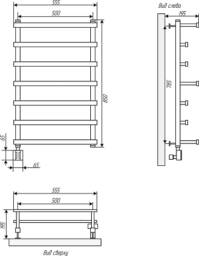 Полотенцесушитель электрический EWRIKA Деметра QP 80х50, хром L 536123 Полотенцесушитель электрический EWRIKA Деметра QP 80х50, хром L 536123