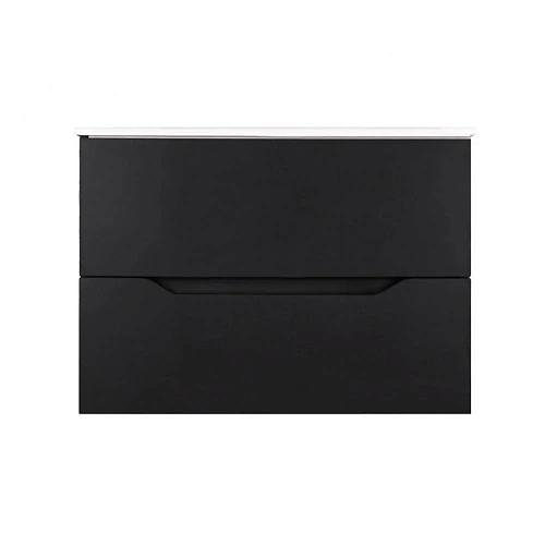 Тумба с раковиной Orange Line Li-80Tub+Ra подвесная, черный матовый Тумба с раковиной Orange Line Li-80Tub+Ra подвесная, черный матовый