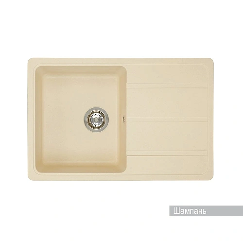 Кухонная мойка Aquaton Аманда 1A712832AD290 из литого мрамора, прямоугольная, с крылом шампань Кухонная мойка Aquaton Аманда 1A712832AD290 из литого мрамора, прямоугольная, с крылом шампань