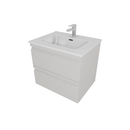 Тумба с раковиной Aquatek ВЕГА 60см AQ77060-LG серый туман, подвесная Тумба с раковиной Aquatek ВЕГА 60см AQ77060-LG серый туман, подвесная