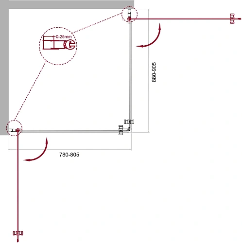 Душевой уголок BelBagno ETNA-AH-2-80/90-C-Cr 80x90 см, профиль хром, стекло прозрачное Душевой уголок BelBagno ETNA-AH-2-80/90-C-Cr 80x90 см, профиль хром, стекло прозрачное