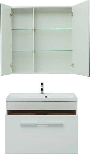 Тумба под раковину Aquanet Августа 90 белый (ручка хром) 00274019 Тумба под раковину Aquanet Августа 90 белый (ручка хром) 00274019