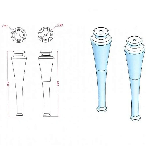 Ножки для мебели CEZARES 40387 Ножки для мебели CEZARES 40387