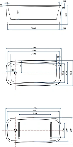 Акриловая ванна Allen Brau Infinity 3 170x78 2.21003.20/BGM Акриловая ванна Allen Brau Infinity 3 170x78 2.21003.20/BGM