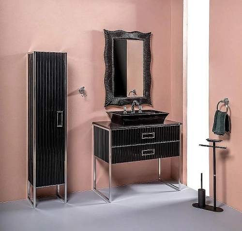 Тумба под раковину Armadi Art Monaco 100см черная глянец + хром под раковину чашу 867-100-BCR Тумба под раковину Armadi Art Monaco 100см черная глянец + хром под раковину чашу 867-100-BCR
