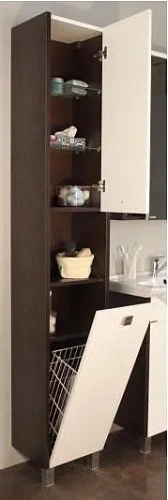 Шкаф-пенал Aquaton Крит (1A152503KT50L) левосторонний, венге Шкаф-пенал Aquaton Крит (1A152503KT50L) левосторонний, венге