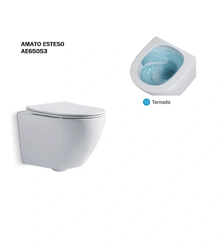 Унитаз подвесной Taliente Amato Esteso T3 AE65053 белый, с крышкой микролифт Унитаз подвесной Taliente Amato Esteso T3 AE65053 белый, с крышкой микролифт