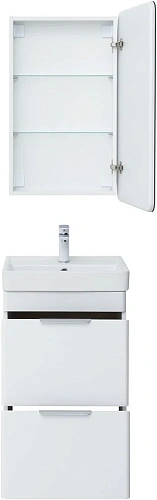 Тумба под раковину Aquanet Ирис new 50 белый глянец (2 ящика) 00310151 Тумба под раковину Aquanet Ирис new 50 белый глянец (2 ящика) 00310151