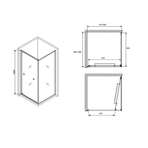 Душевой уголок ABBER Schwarzer Diamant AG0A100B Душевой уголок ABBER Schwarzer Diamant AG0A100B