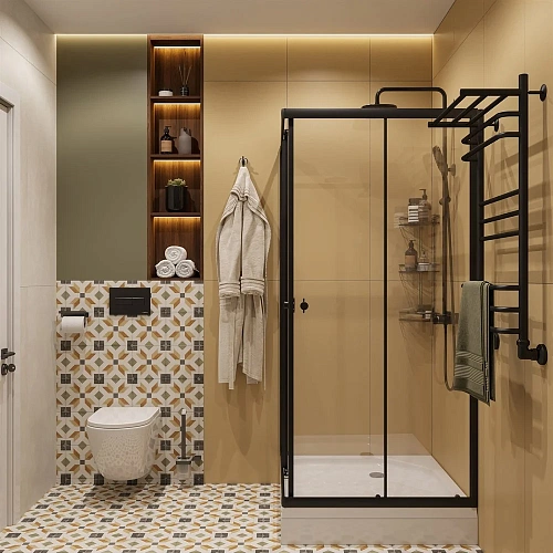 Душевой уголок DIWO Анапа 90х90, профиль черный матовый 569209 Душевой уголок DIWO Анапа 90х90, профиль черный матовый 569209