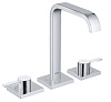 Картинка анонса товара «смеситель для раковины grohe allure с донным клапаном и длинными рукоятками на 3 отверстия, хром (20 20188000»