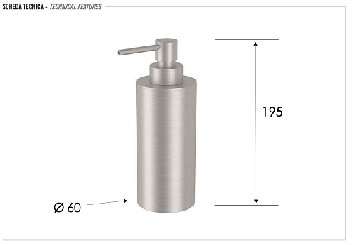 Дозатор жидкого мыла Remer INOX SSXI13A, нержавеющая сталь Дозатор жидкого мыла Remer INOX SSXI13A, нержавеющая сталь