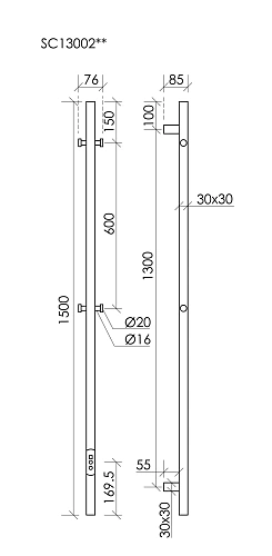 Полотенцесушитель электрический SANCOS Linn 150x3 SC13002CH I-образный хром Полотенцесушитель электрический SANCOS Linn 150x3 SC13002CH I-образный хром