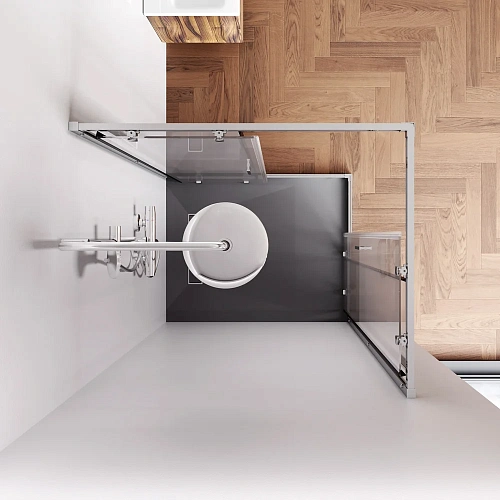 Душевой уголок AM.PM Gem W90G-403-100280-MT раздвижные двери 100x80 профиль хром матовый, стекло прозрачное Душевой уголок AM.PM Gem W90G-403-100280-MT раздвижные двери 100x80 профиль хром матовый, стекло прозрачное