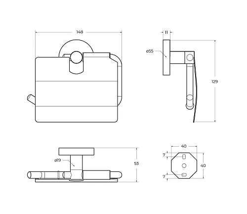 Держатель туалетной бумаги CEZARES RELAX-PH-IN сатин Держатель туалетной бумаги CEZARES RELAX-PH-IN сатин