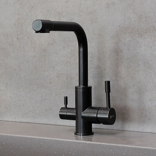Смеситель для кухни Lemark Expert LM5061BL с подключением к фильтру, черный матовый Смеситель для кухни Lemark Expert LM5061BL с подключением к фильтру, черный матовый