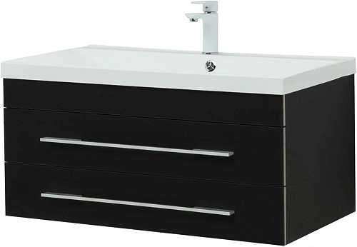 Тумба под раковину Aquanet Верона 90 New черный матовый 00272429 Тумба под раковину Aquanet Верона 90 New черный матовый 00272429
