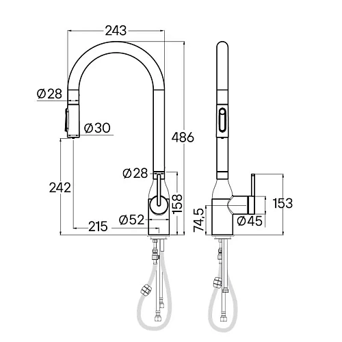 Смеситель для кухни Paulmark Universal хром Un213880-CR Смеситель для кухни Paulmark Universal хром Un213880-CR