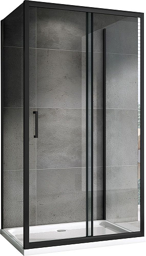 Душевой уголок ABBER Schwarzer Diamant AG30140B-S90B-S90B 140x90 см универсальный, профиль черный, стекло прозрачное Душевой уголок ABBER Schwarzer Diamant AG30140B-S90B-S90B 140x90 см универсальный, профиль черный, стекло прозрачное