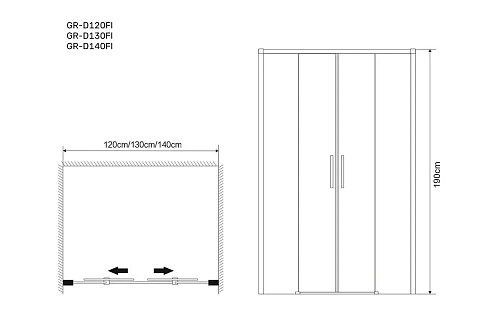 Душевая дверь GROSSMAN Fly GR-D140 (140x190) GR-D140Fl Душевая дверь GROSSMAN Fly GR-D140 (140x190) GR-D140Fl